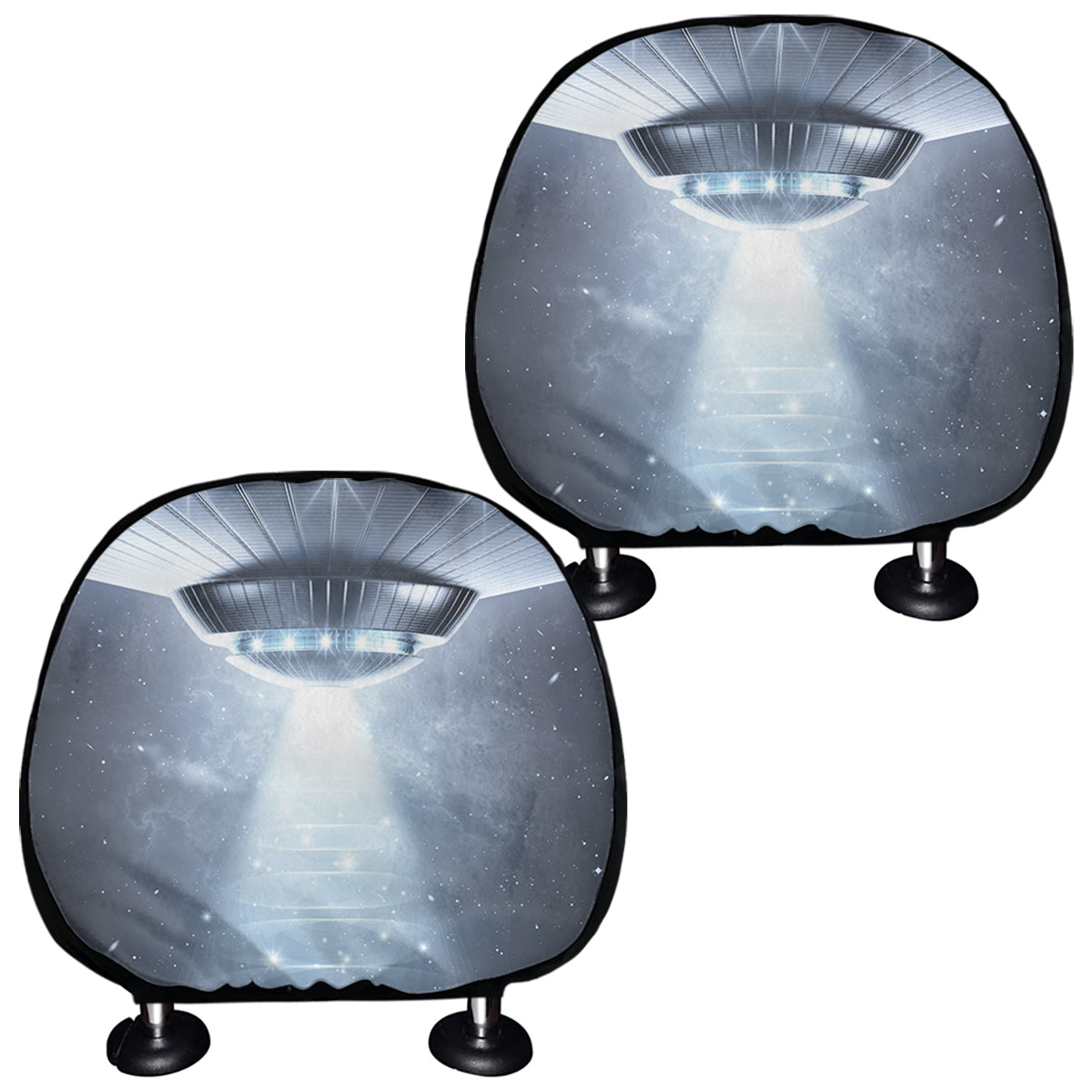 Dark Night UFO Print Car Headrest Covers