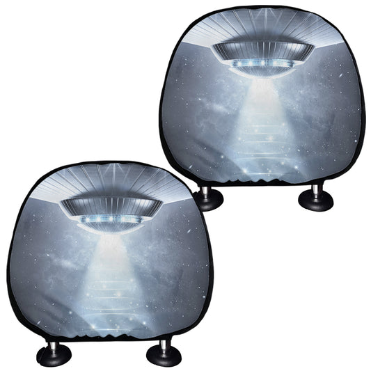 Dark Night UFO Print Car Headrest Covers