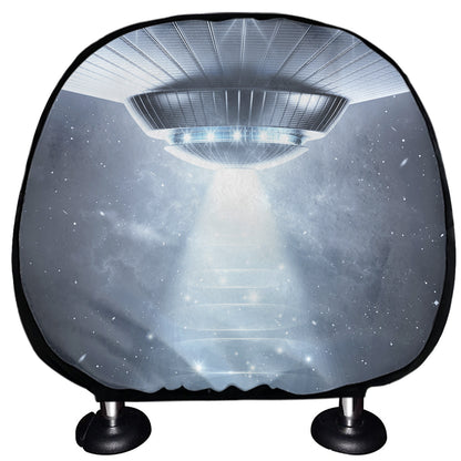 Dark Night UFO Print Car Headrest Covers