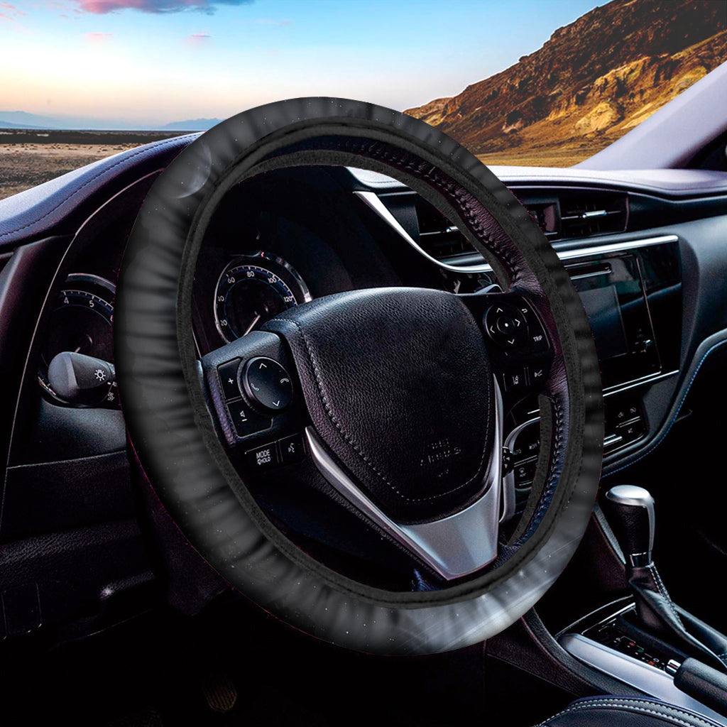 Dark Night UFO Print Car Steering Wheel Cover