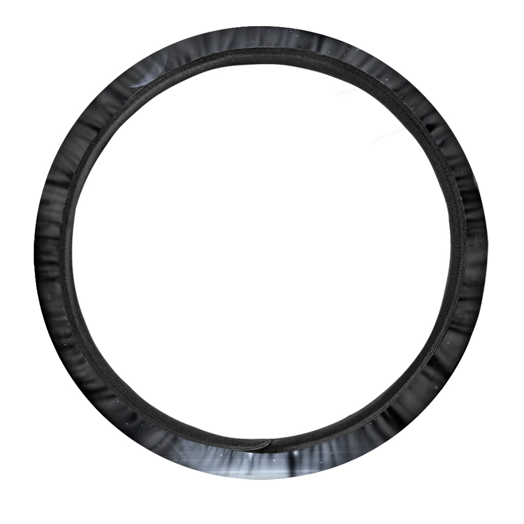 Dark Night UFO Print Car Steering Wheel Cover