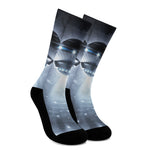 Dark Night UFO Print Crew Socks