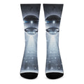 Dark Night UFO Print Crew Socks
