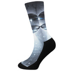 Dark Night UFO Print Crew Socks