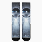Dark Night UFO Print Crew Socks