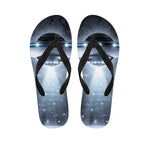 Dark Night UFO Print Flip Flops