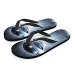 Dark Night UFO Print Flip Flops