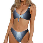 Dark Night UFO Print Front Bow Tie Bikini
