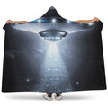 Dark Night UFO Print Hooded Blanket
