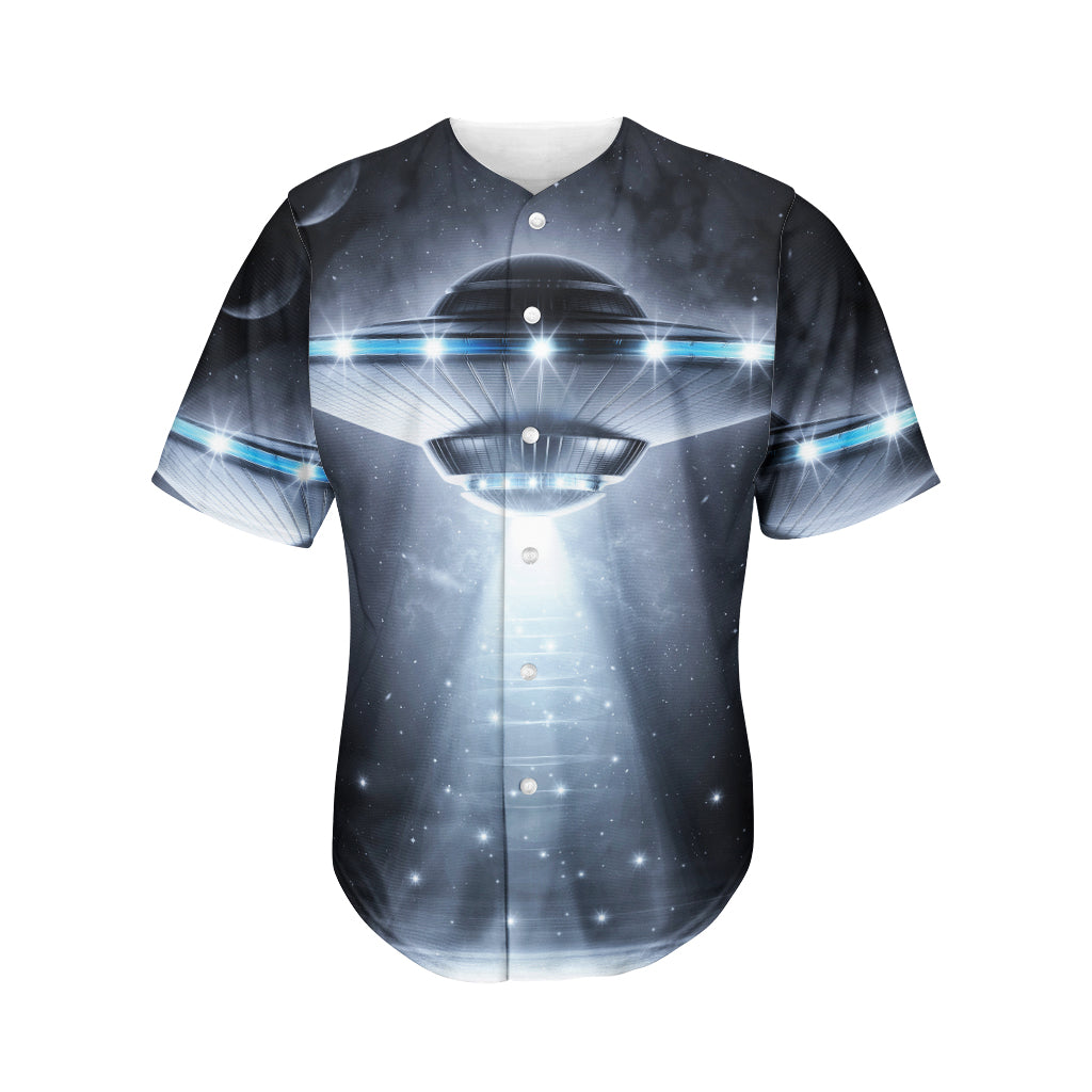 Dark Night UFO Print Men's Baseball Jersey