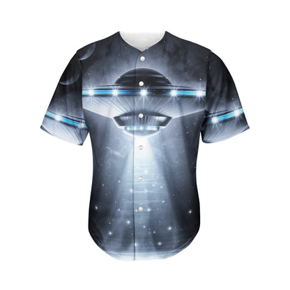 Dark Night UFO Print Men's Baseball Jersey