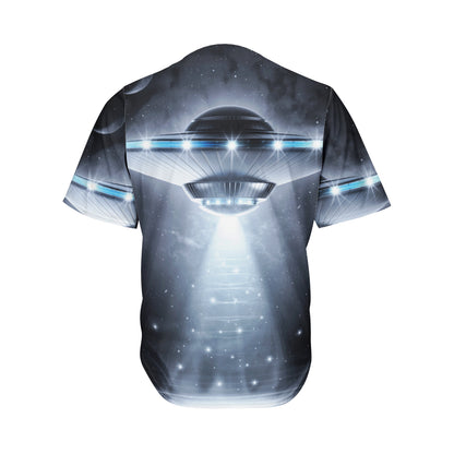 Dark Night UFO Print Men's Baseball Jersey