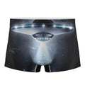 Dark Night UFO Print Men's Boxer Briefs