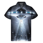Dark Night UFO Print Men's Short Sleeve Shirt