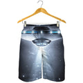 Dark Night UFO Print Men's Shorts