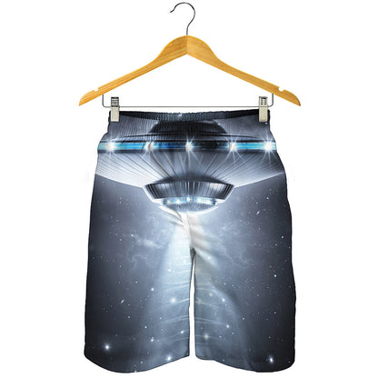 Dark Night UFO Print Men's Shorts