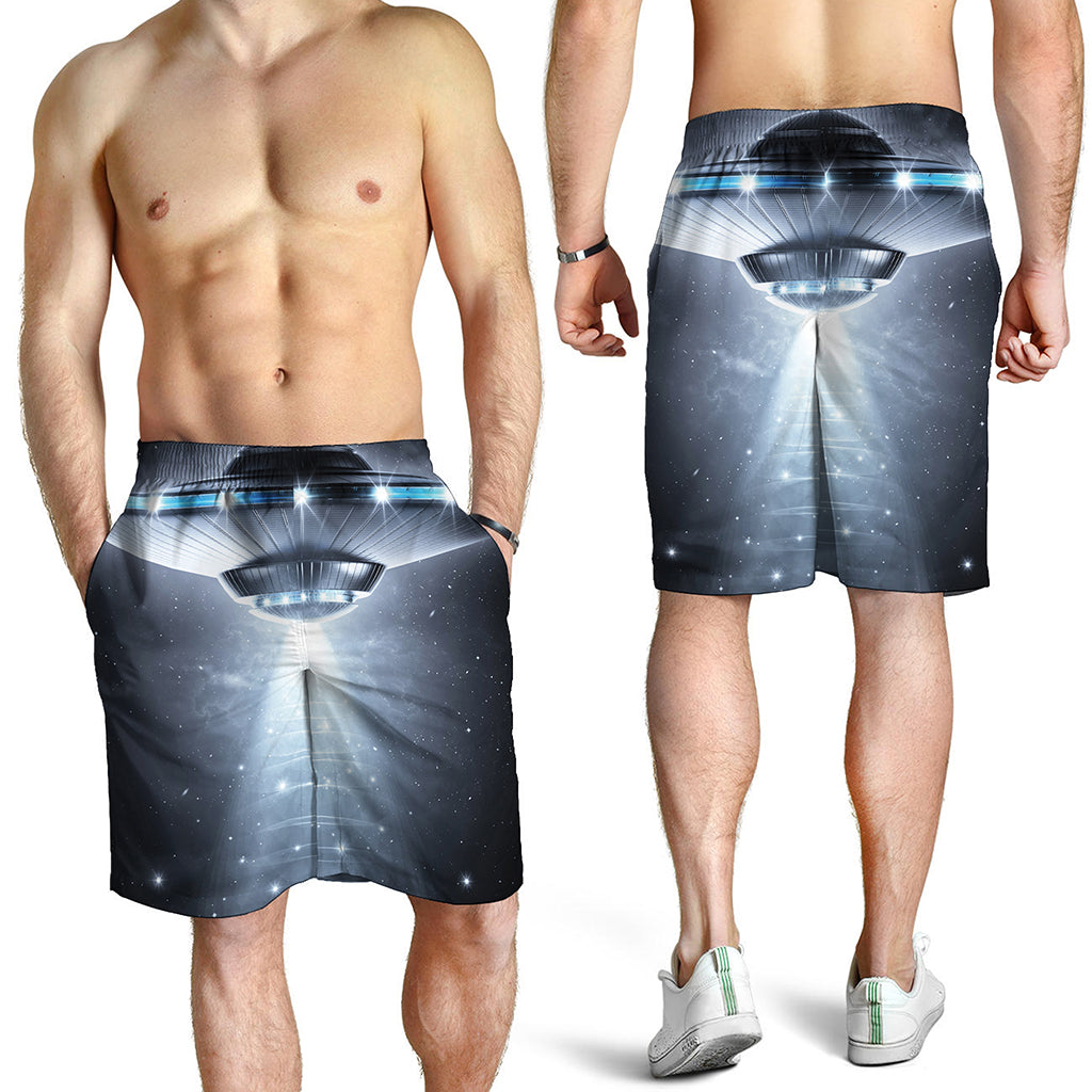 Dark Night UFO Print Men's Shorts