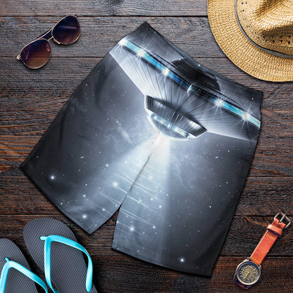 Dark Night UFO Print Men's Shorts