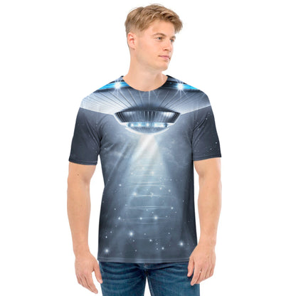 Dark Night UFO Print Men's T-Shirt