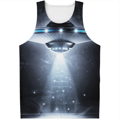 Dark Night UFO Print Men's Tank Top