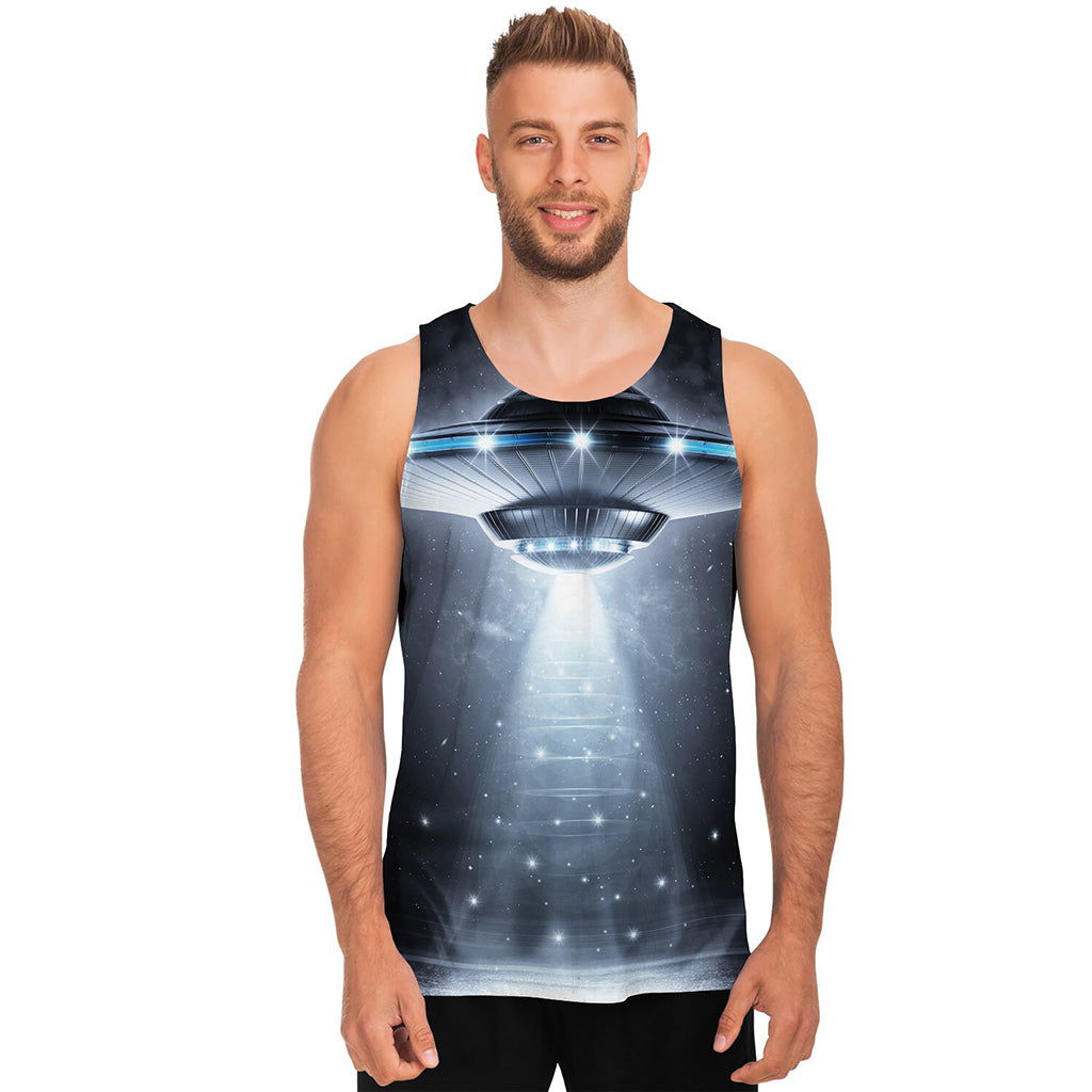 Dark Night UFO Print Men's Tank Top