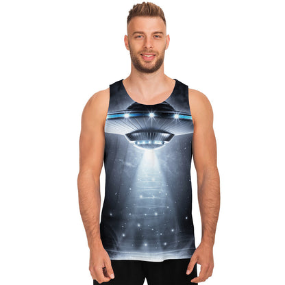 Dark Night UFO Print Men's Tank Top