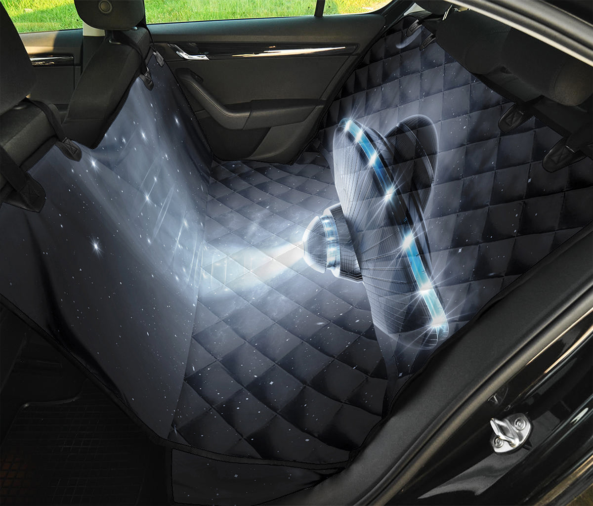 Dark Night UFO Print Pet Car Back Seat Cover