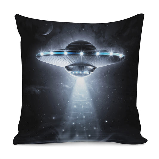 Dark Night UFO Print Pillow Cover