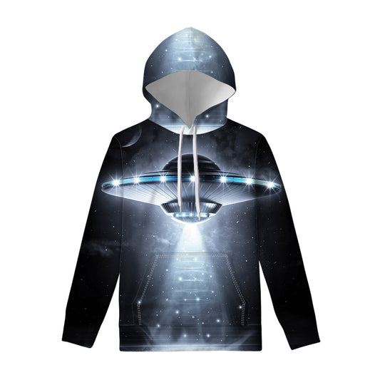 Dark Night UFO Print Pullover Hoodie