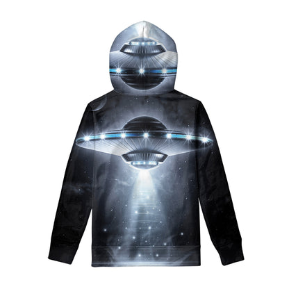 Dark Night UFO Print Pullover Hoodie