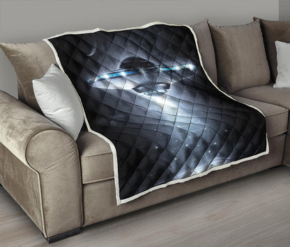 Dark Night UFO Print Quilt