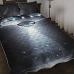 Dark Night UFO Print Quilt Bed Set