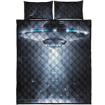 Dark Night UFO Print Quilt Bed Set