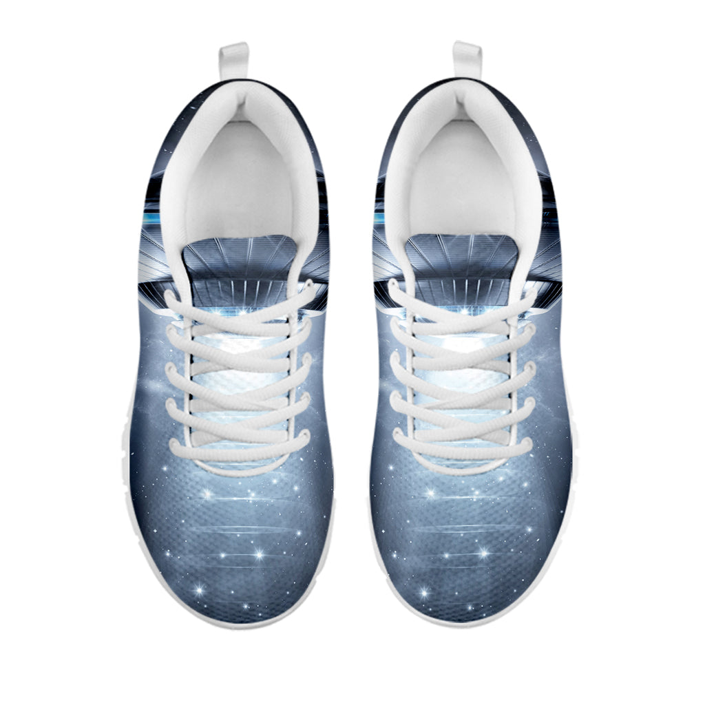 Dark Night UFO Print White Sneakers