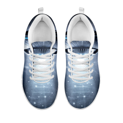 Dark Night UFO Print White Sneakers