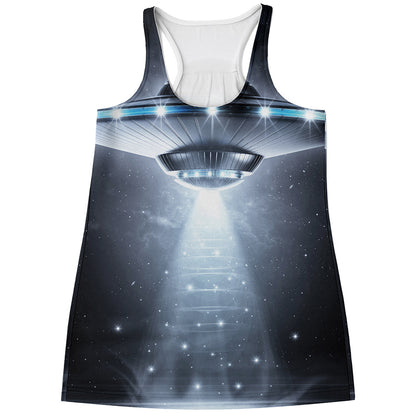Dark Night UFO Print Women's Racerback Tank Top