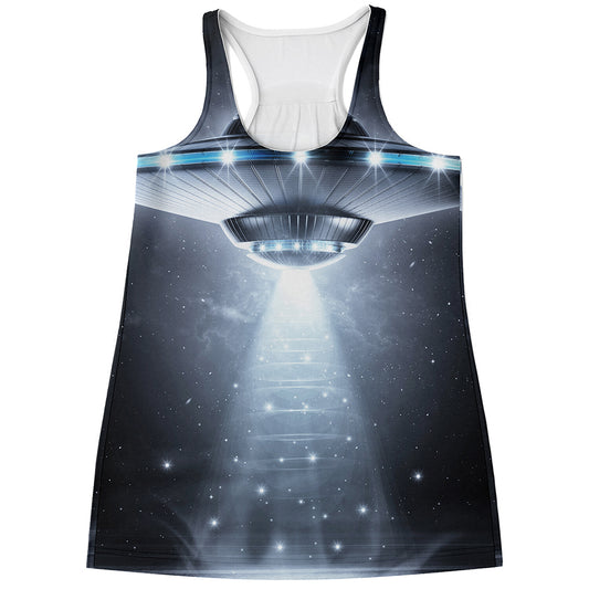 Dark Night UFO Print Women's Racerback Tank Top