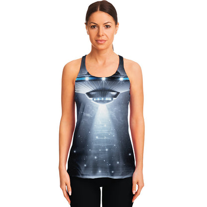 Dark Night UFO Print Women's Racerback Tank Top
