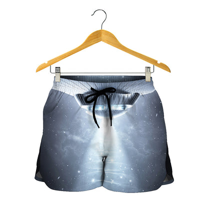 Dark Night UFO Print Women's Shorts