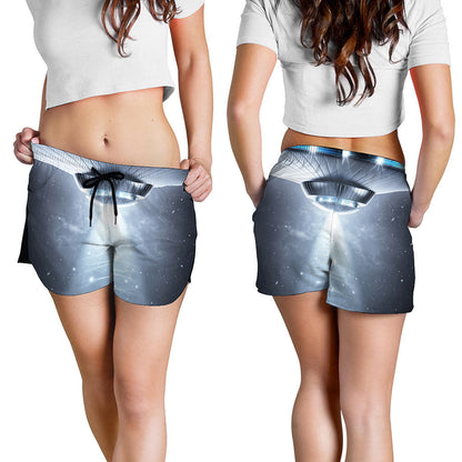 Dark Night UFO Print Women's Shorts