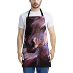 Dark Pink Horse Painting Print Apron