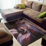 Dark Pink Horse Painting Print Area Rug