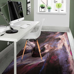 Dark Pink Horse Painting Print Area Rug