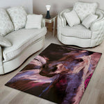 Dark Pink Horse Painting Print Area Rug