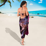 Dark Pink Horse Painting Print Beach Sarong Wrap