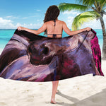Dark Pink Horse Painting Print Beach Sarong Wrap