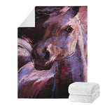 Dark Pink Horse Painting Print Blanket