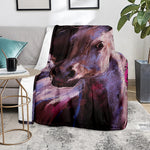 Dark Pink Horse Painting Print Blanket