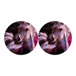 Dark Pink Horse Painting Print Car Coasters