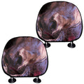 Dark Pink Horse Painting Print Car Headrest Covers